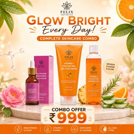 Vitamin C Face Wash + Vitamin C Body Wash + Glutathione Face Serum Combo | Complete Daily Glow & Skincare Kit